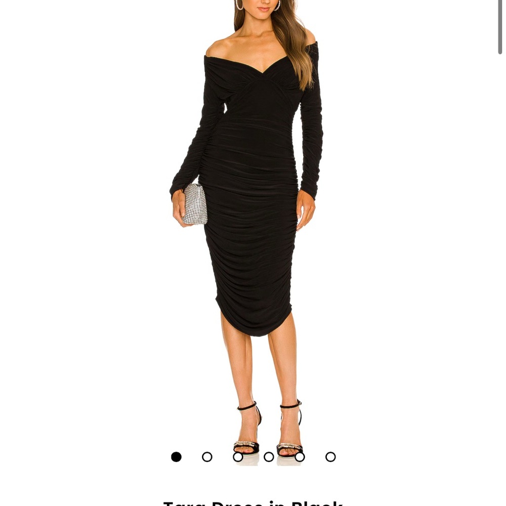 *NEVER WORN* Norma Kamali Black Ruched Long Sleeve Bodycon Dress